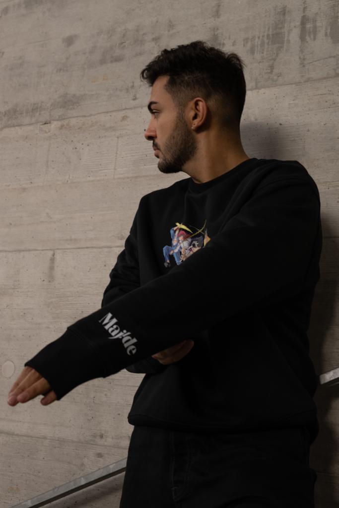 yu-yu-hakusho-motiv-1-pullover-schwarz-organic-cotton-xl image 2