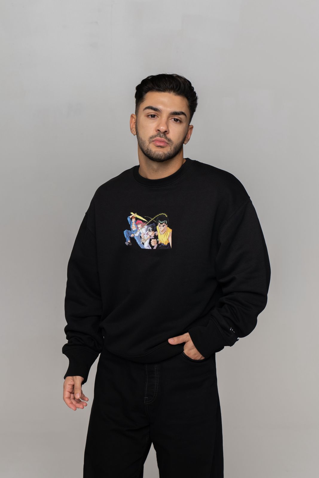 yu-yu-hakusho-motiv-1-pullover-schwarz-organic-cotton-xl image 3