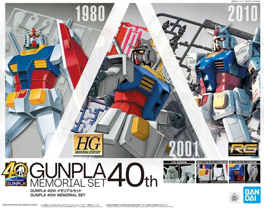 bandai-gundam-gunpla-40th-memorial-modellbausatz-set image 2