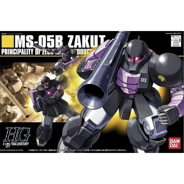 bandai-gundam-hguc-068-zaku-i-black-tri-stars-gunpla image 1
