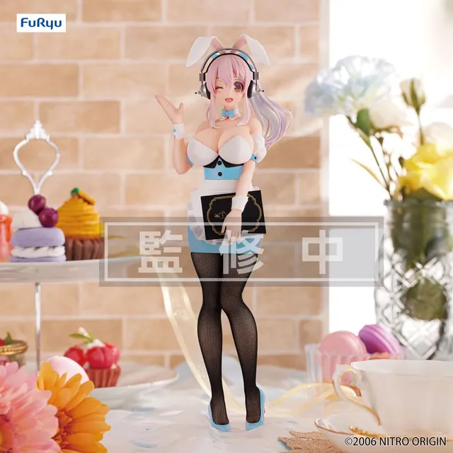 furyu-super-sonico-bicute-bunnies-figur-waitress-hellblau-28-cm image 1