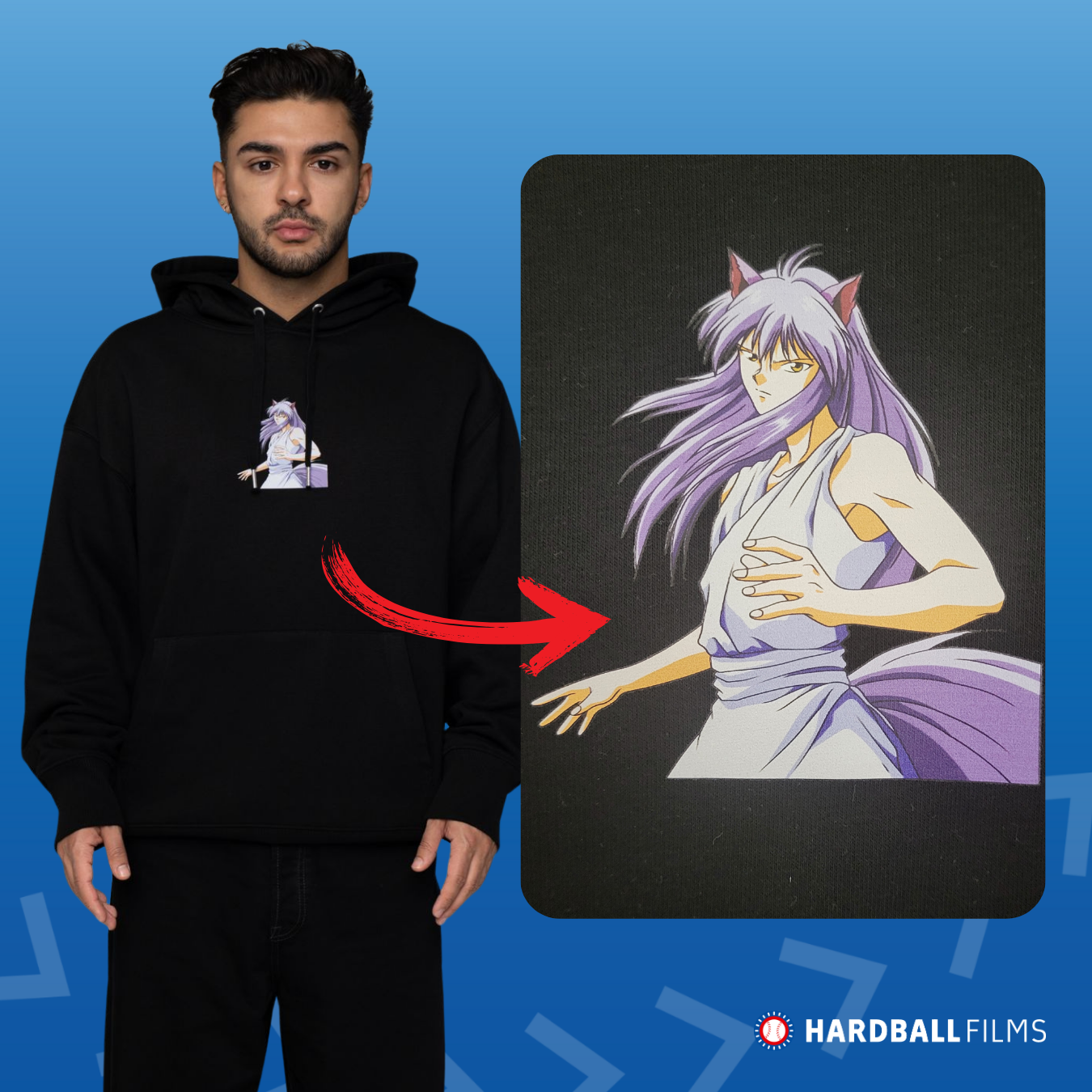 yu-yu-hakusho-motiv-1-hoodie-schwarz-bio-baumwolle image 1